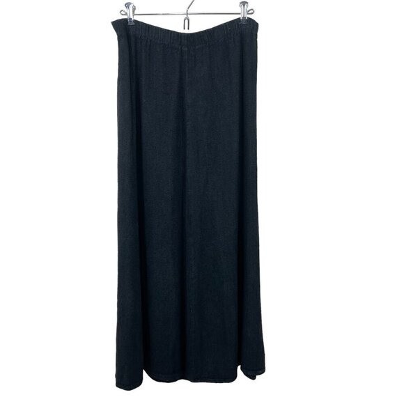 Vintage CP Shades Size Large Pull-On Elastic‎ Waist Maxi Linen/Rayon Black Skirt - Picture 6 of 6